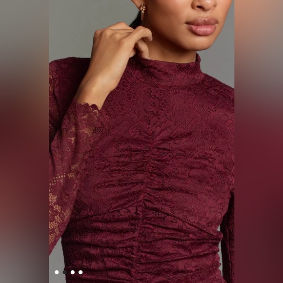 Anthropologie Mock-Neck Fitted Lace Dress - Medium - Picture 4 of 5